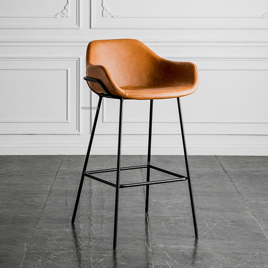 bbsessentials Brown-65cm bbsessentials Bar Chairs Nordic Iron Bar Chair