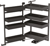 Tandem pantry unit, Kesseböhmer Tandem III, with separate door shelf and height adjustable hanging baskets